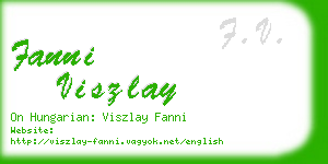 fanni viszlay business card